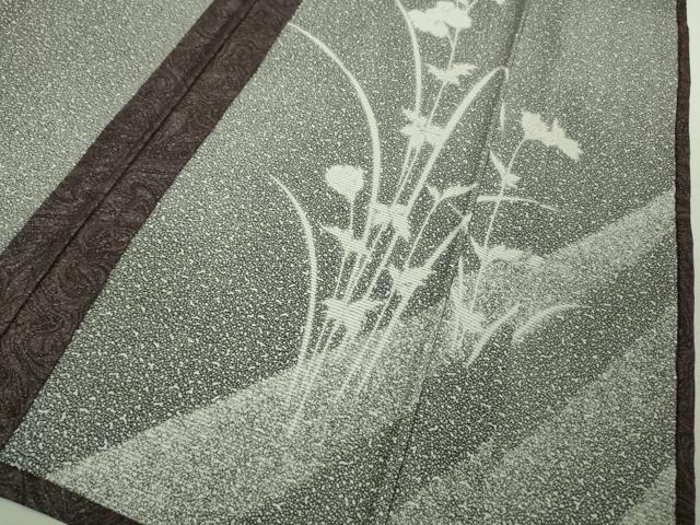 平和屋着物▽極上 中国三大刺繍 スワトウ刺繍 汕頭刺繍 訪問着 無双 紗袷 紗×絽 墨流し 秋草文 逸品 DZAA9082kh5