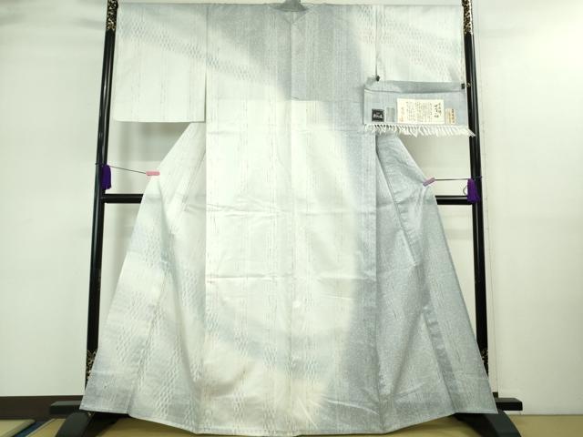 平和屋本店■極上 十日町 名門青柳謹製 櫛引織 ぜんまい紬 単衣 手座繰り 草木染 山梔子 藍色染 証紙付き 逸品 DZAA9115kh5