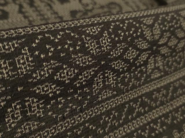 平和屋着物*極上 夏物 結城紬 夏結城 100亀甲 名物裂 横段文 逸品 DZAA9124kh5