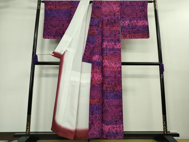 平和屋本店■極上 前田仁仙 仁仙更紗 小紋 暈し染め まるやま扱い 逸品 DZAA9125kh5