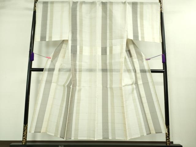 平和屋本店■極上 夏物 男性 紗紬 キングサイズ 間道 逸品 未使用 DZAA9130kh5