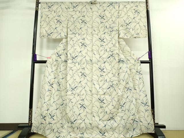 平和屋着物*極上 夏物 小紋 絽 舞蝶 枝葉文 洗える着物 逸品 DZAA9131kh5