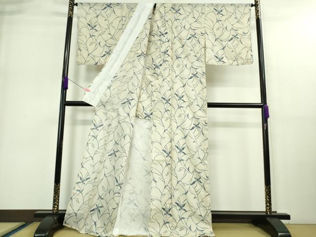 平和屋着物*極上 夏物 小紋 絽 舞蝶 枝葉文 洗える着物 逸品 DZAA9131kh5