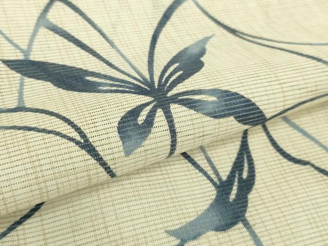平和屋着物*極上 夏物 小紋 絽 舞蝶 枝葉文 洗える着物 逸品 DZAA9131kh5