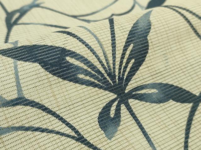 平和屋着物*極上 夏物 小紋 絽 舞蝶 枝葉文 洗える着物 逸品 DZAA9131kh5