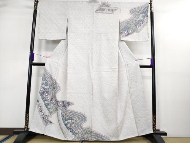 平和屋着物■極上 名門 藤娘きぬたや・総絞り 訪問着 鬘帯花楓文 逸品 未使用 DZAA9142kh5