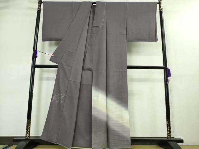 平和屋着物▽極上 松尾光琳 訪問着 無双 絽袷 絽×絽 銀花 竜胆色地 暈し染め 銀彩 逸品 未使用 DZAA9161kh5
