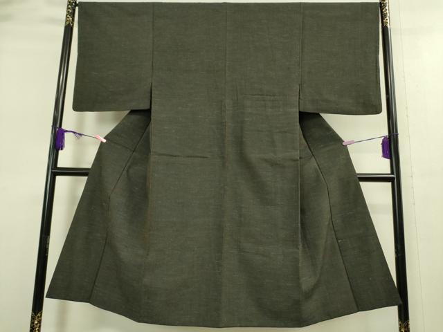 平和屋着物■極上 男性 紬 アンサンブル 長羽織 濃い千歳茶色 羽織紐付き 逸品 DZAA9214kh5