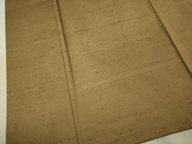 平和屋本店■極上 男性 紬 アンサンブル キングサイズ 長羽織 色無地 朽葉色 逸品 DZAA9215kh5
