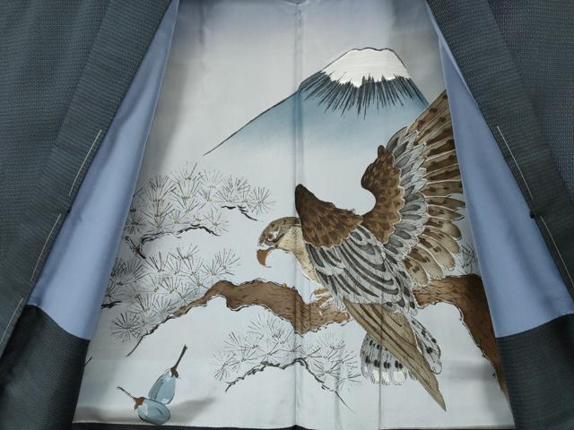 平和屋着物■極上 男性 本場大島紬 アンサンブル キングサイズ 長襦袢(袷)・長羽織セット 100亀甲 総詰め 逸品 未使用 DZAA9217kh5