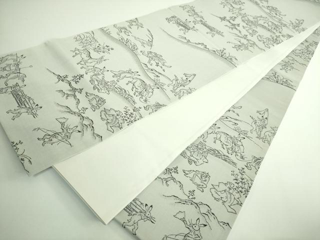平和屋着物●極上 全通柄袋帯 鳥獣戯画 逸品 DZAA9252kh5