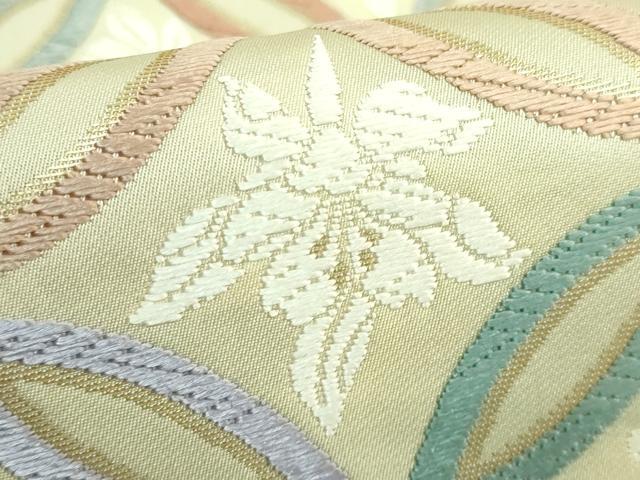 平和屋本店●極上 西陣 丸勇謹製 六通柄袋帯 唐織 百彩百花 冊子・共箱付き 逸品 未使用 DZAA9318kh6