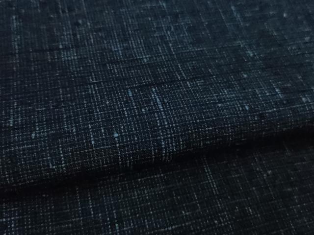 平和屋着物▽極上 男性 紬 単衣 色無地 濃藍色 逸品 DZAA9389kh5