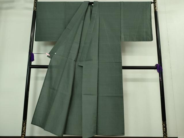 平和屋着物*極上 夏物 男性 紗紬 色無地 青鈍色 京王百貨店扱い 逸品 未使用 DZAA9392kh5