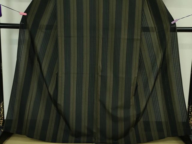 平和屋着物*極上 夏物 紗紬 間道 黒地 逸品 DZAA9393kh5
