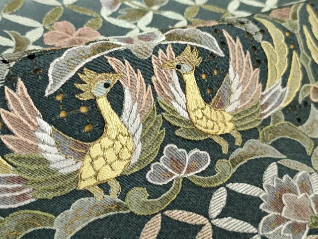 平和屋本店■極上 中国三大刺繍 汕頭刺繍 スワトウ刺繍 訪問着 双鳥花唐草文 暈し染め ロング丈 逸品 DZAA9408kh5