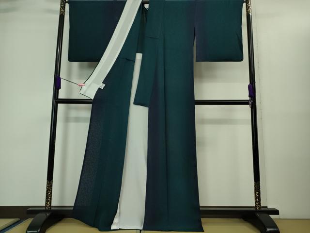 平和屋着物*極上 夏物 小紋 紗 花唐草地紋 褐返色地 暈し染め 逸品 DZAA9426kh5
