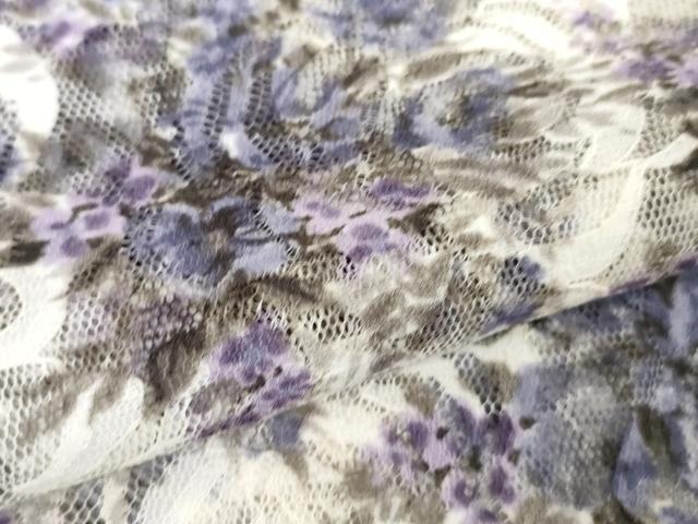 平和屋着物▽極上 道行コート スリーシーズン 塵除け レース 紗 草花文 逸品 DZAA9449kh5