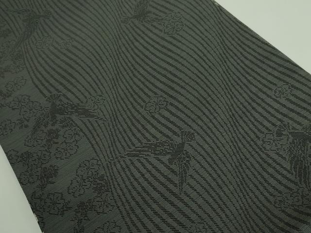 平和屋着物●極上 染色作家 斉藤三才 両面 全通柄袋帯 切嵌文 黒地 金糸 逸品 DZAA9482kh5