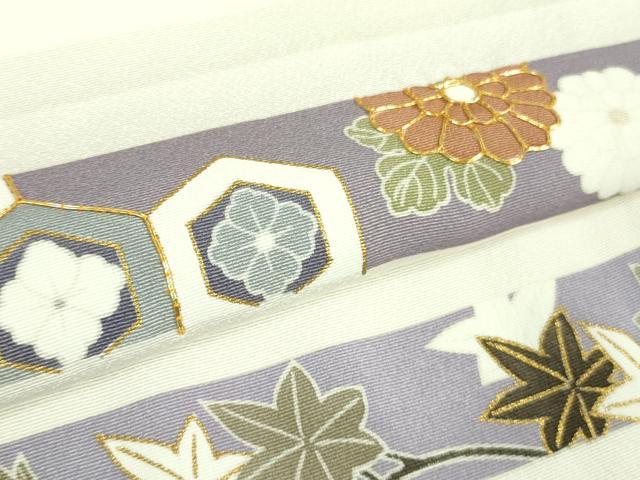 平和屋本店■極上 創業460年・千總 訪問着 駒刺繍 吉祥花松文 象牙色地 金彩 逸品 DZAA9553kh5