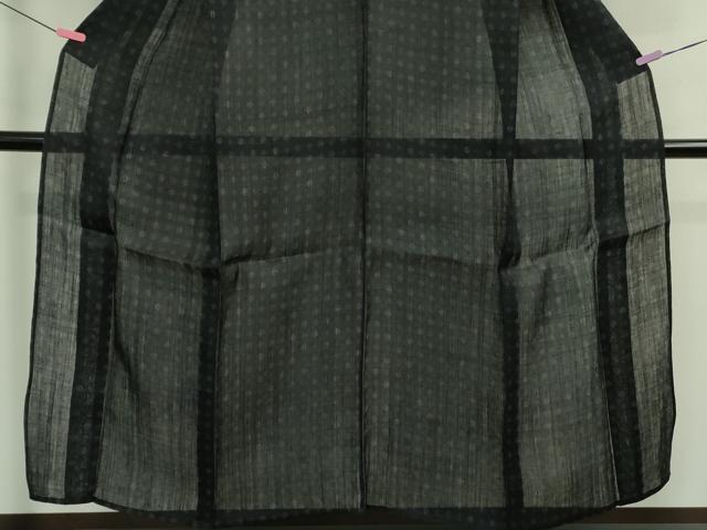平和屋着物■極上 夏物 重要無形文化財 本場宮古上布 苧麻 丸文 濃紺地 逸品 DZAA9586kh5