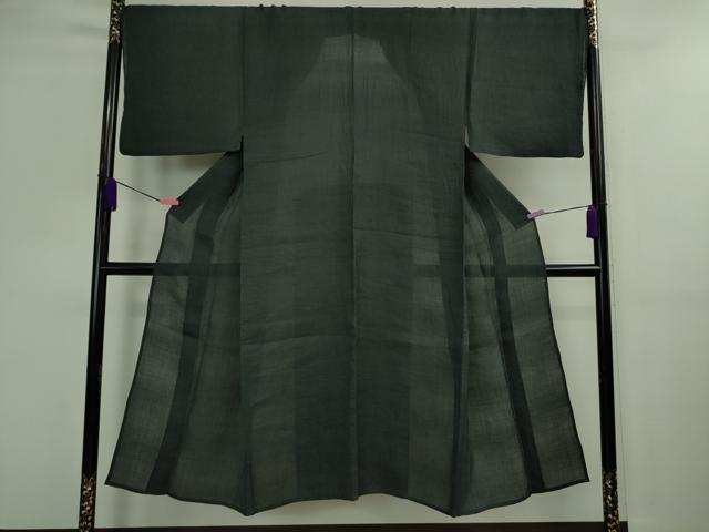 平和屋着物*極上 夏物 男性 本場小千谷ちぢみ 麻 色無地 蝉色 逸品 DZAA9598kh5