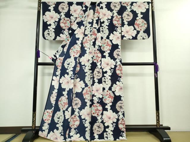 平和屋着物∴極上 夏物 撫松庵 小紋・浴衣兼用 セオアルファ 花間道 洗える着物 逸品 DZAA9600kh5