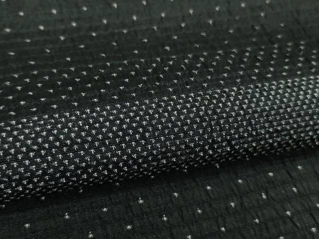 平和屋着物▽極上 お召 単衣 横段文 黒地 逸品 未使用 DZAA9610kh5