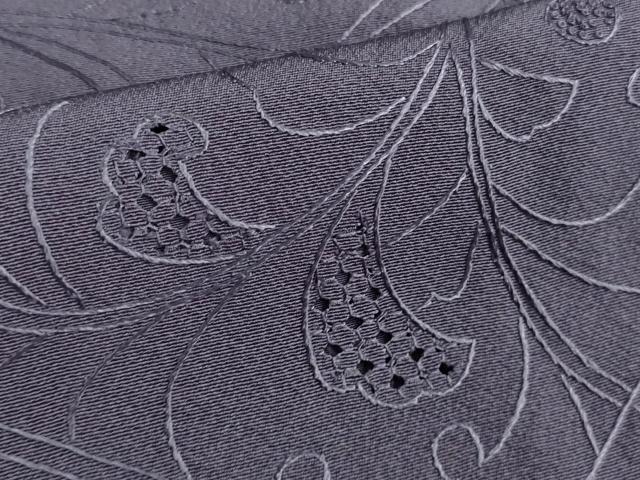 平和屋着物■極上 中国三大刺繍 スワトウ刺繍 汕頭・相良刺繍 総刺繍 訪問着 花唐草文 竜胆色地 逸品 未使用 DZAA9612kh5