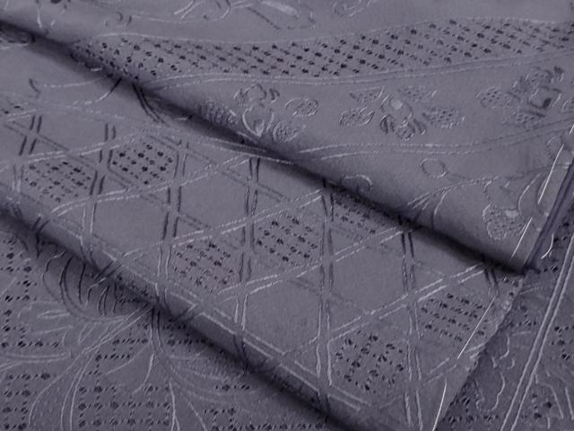 平和屋着物■極上 中国三大刺繍 スワトウ刺繍 汕頭・相良刺繍 総刺繍 訪問着 花唐草文 竜胆色地 逸品 未使用 DZAA9612kh5
