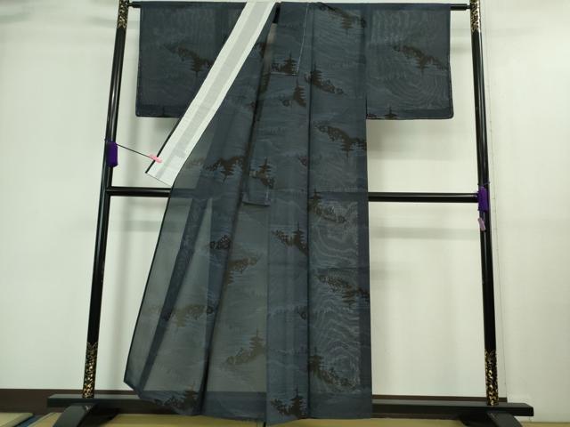 平和屋着物*極上 夏物 本場大島紬 夏大島 名所風景文 証紙付き 逸品 未使用 DZAA9627kh5