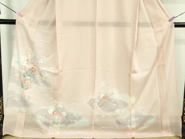 平和屋着物*極上 夏物 訪問着 絽 秋草文 虹色地 銀彩 伊勢丹扱い ロング丈 逸品 未使用 DZAA9628kh5