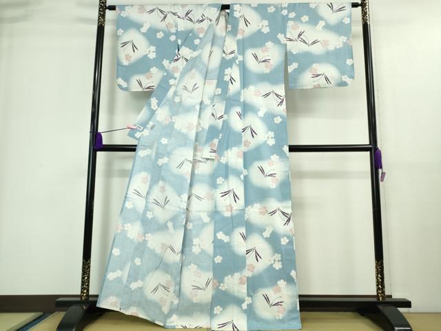 平和屋着物∴極上 夏物 撫松庵 浴衣 綿 蜻蛉 舞花 暈し染め 洗える着物 逸品 DZAA9629kh5