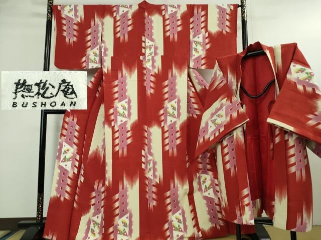 平和屋着物■極上 撫松庵 小紋・長羽織セット 単衣 洗える着物 逸品 DZAA9635kh5