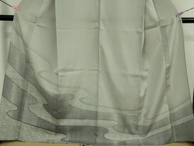 平和屋着物▽極上 本塩沢 やまだ織 単衣 名物裂 流水文 逸品 DZAA9636kh5