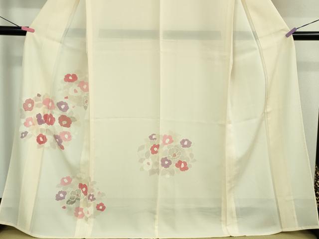 平和屋着物*極上 夏物 中国三大刺繍 スワトウ刺繍 汕頭刺繍 訪問着 絽 草花文 象牙色地 逸品 DZAA9642kh5