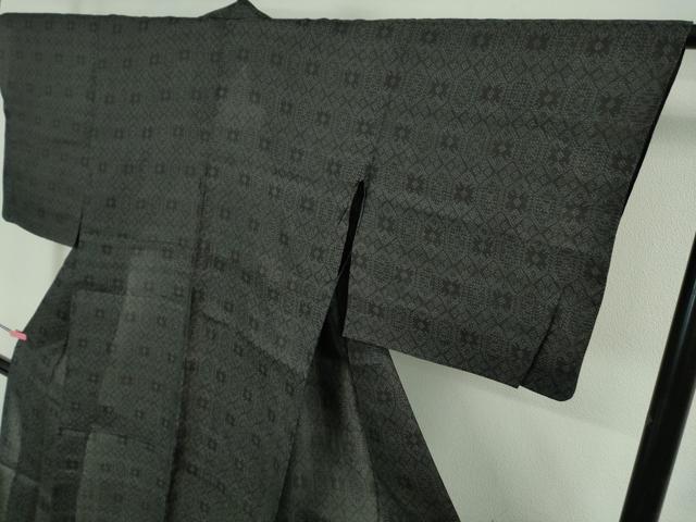 平和屋本店*極上 夏物 石川県指定無形文化財 能登上布 本麻手織上布 亀甲花文 青褐色地 逸品 DZAA9672kh5