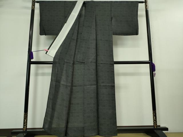 平和屋本店*極上 夏物 石川県指定無形文化財 能登上布 本麻手織上布 亀甲花文 青褐色地 逸品 DZAA9672kh5