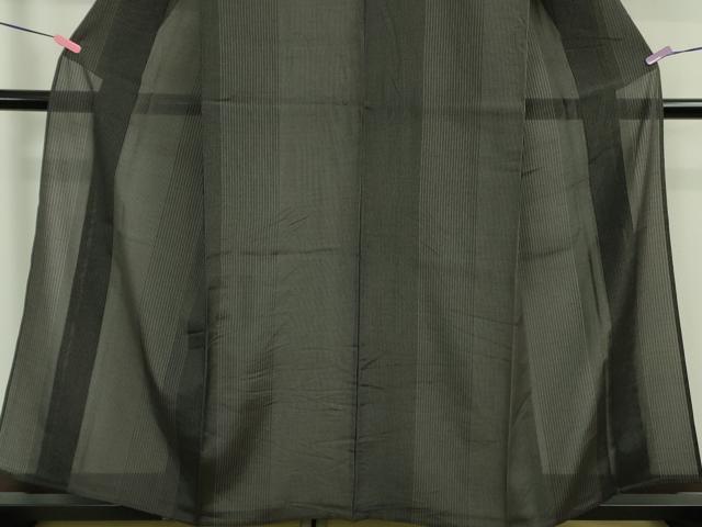 平和屋着物*極上 夏物 紗紬 縞 黒地 逸品 DZAA9681kh5
