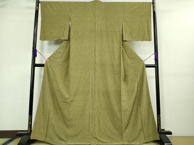 平和屋本店■極上 人間国宝 小宮康孝 江戸小紋 菊 柳茶色地 三越扱い 逸品 未使用 DZAA9684kh5