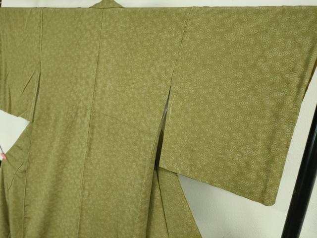 平和屋本店■極上 人間国宝 小宮康孝 江戸小紋 菊 柳茶色地 三越扱い 逸品 未使用 DZAA9684kh5