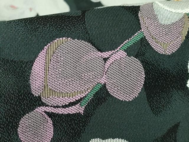 平和屋着物■極上 六通柄袋帯 胡蝶蘭 黒地 金糸 逸品 DZAA9771kh5