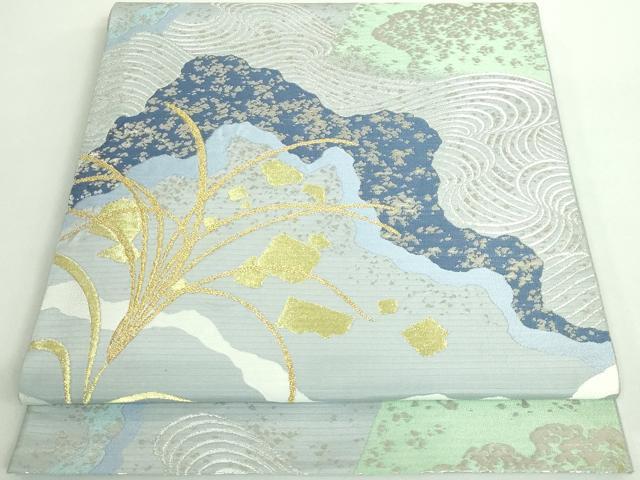 平和屋着物*極上 夏物 西陣 川島織物 六通柄 本袋帯 草木文 箔散らし 金銀糸 逸品 DZAA9777kh5