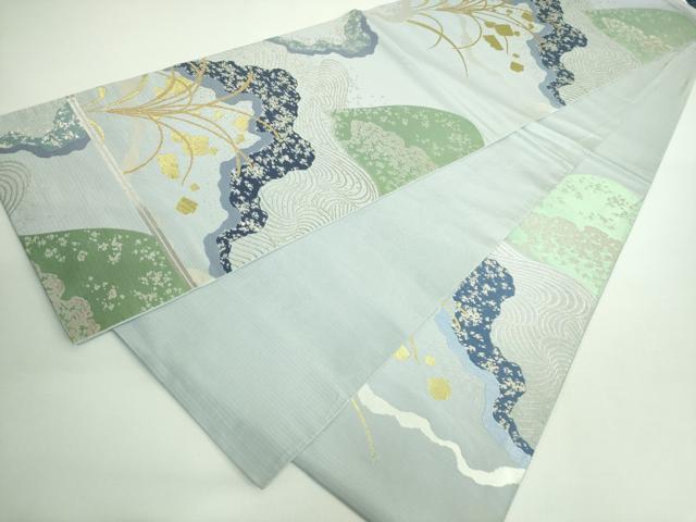 平和屋着物*極上 夏物 西陣 川島織物 六通柄 本袋帯 草木文 箔散らし 金銀糸 逸品 DZAA9777kh5