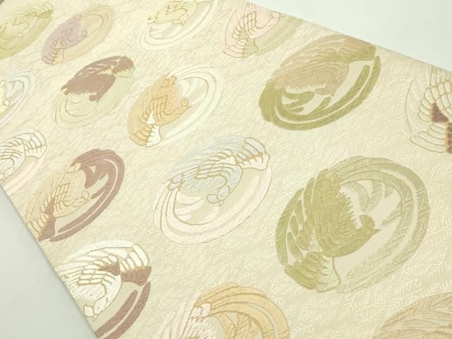 平和屋着物●極上 六通柄袋帯 唐織 鳳凰丸文 金糸 逸品 DZAA9829kh5