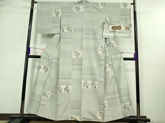 平和屋着物▽極上 伝統工芸士 七代目 吉澤与市 染織工芸館 紬 単衣 成り物 蕪 カブ 証紙付き 逸品 未使用 DZAA9838kh5