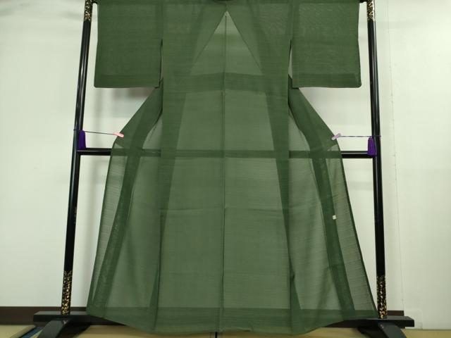 平和屋着物*極上 夏物 本塩沢 夏塩沢 作家物 変わり絽 緑青色 反端付き 逸品 未使用 DZAA9847kh5