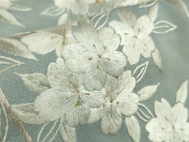 平和屋本店●極上 訪問着 総手刺繍 枝垂れ桜 暈し染め 金糸 逸品 DZAA9851kh5