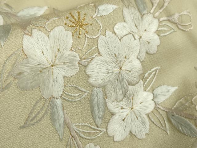 平和屋本店●極上 訪問着 総手刺繍 枝垂れ桜 暈し染め 金糸 逸品 DZAA9851kh5