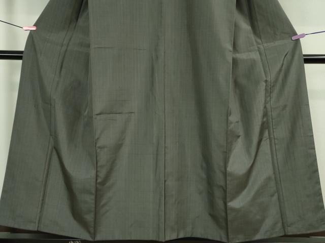 平和屋本店●希少 室町加納 士乎路紬 色無地 藍墨茶色 反端付き 逸品 DZAA9855kh6